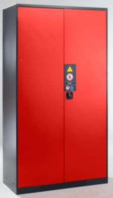 ASECOS ARMOIRE POUR PRODUITS CHIMIQUES - PORTE PLEINE - COLORIS PORTES ROUGE TRAFIC RAL 3020