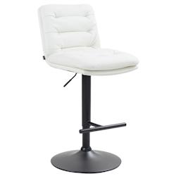 CLP Tabouret de bar Damar similicuir Blanc /Noir - blanc polyester 322911_0