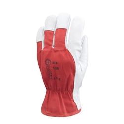 Coverguard - Gant de maitrise rouge et blanc en fleur de vachette EUROSTRONG 880 (Pack de 12) Rouge Taille 8 - 3435241008787_0