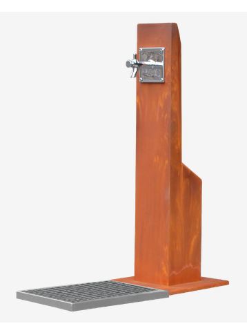 Fontaine à boire écologique GES UM560-1M - composite végétal, effet Corten, résistante aux intempéries_0