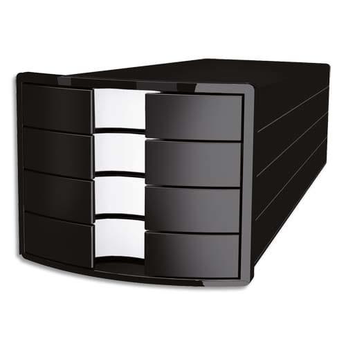 Han - Module de classement Impuls 4 tiroirs en polystyrène noir - Dimensions L28 x H23,5 x P36,7 cm_0