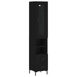 HELLOSHOP26 - Buffet bahut commode armoire meuble de rangement organisateur cuisine salle de séjour salon haut 34,5 x 34 x 180 cm bois d'ingénierie_0