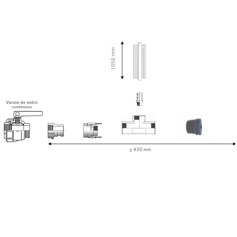 Kit de niveau IBC à cames 3/4