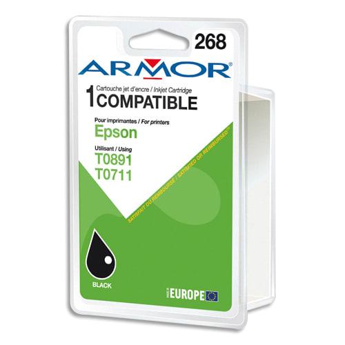 Cartouche d'encre remanufacturée compatible Epson T0711 - T0891 - Noir - ARMOR OWA - 9ml, 255 pages_0