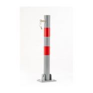 Pro-park-lock-60-g - poteau rond de parking rabattable - groupe rms - 2 bandes réfléchissantes_0