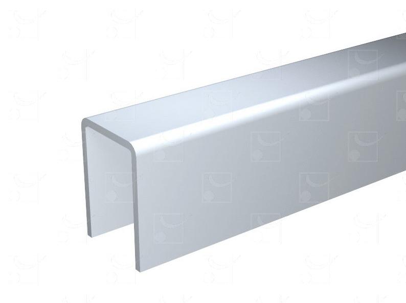 Profil de guidage u en aluminium 25x18mm longueur de 2500mm pour volets coulissants - MANTION - 1109a/250 - 786971_0