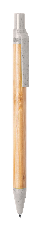 Stylo bille en bambou - plastique écologique en paille de blé - encre bleue_0