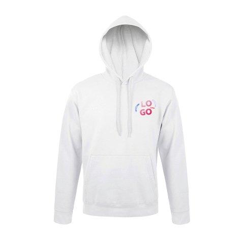 SWEAT-SHIRT AVEC CAPUCHE MIXTE PUBLICITAIRE SOL’S BLANC - MARQUAGE MULTICOLORE