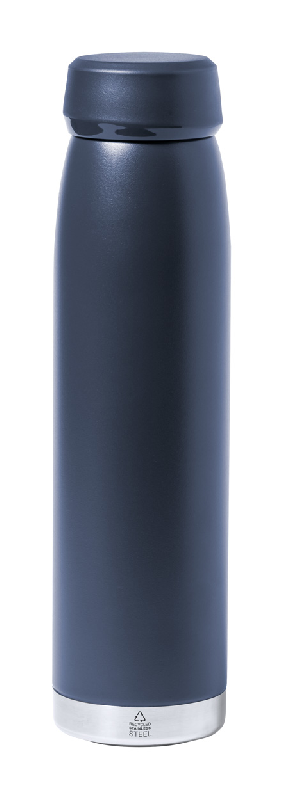 Thermos isotherme double paroi en inox recyclé - 380 ml - Couleur bleu foncé_0