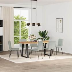 VidaXL Chaises à Manger Lot De 6 Gris Clair Velours - gris 8721158570246_0