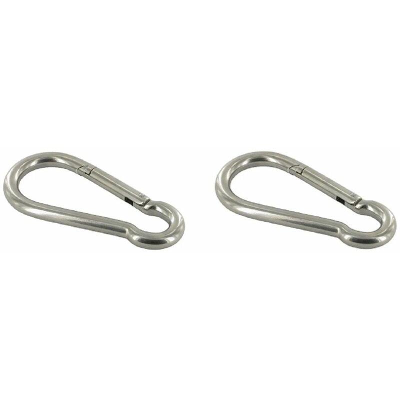Lot De 6 Mousquetons En Acier Inoxydable Galenecx – 60x5,8 Mm – Charge Max 135 Kg – Pour Sac à Dos, Hamac, Balançoire, Porte-clés