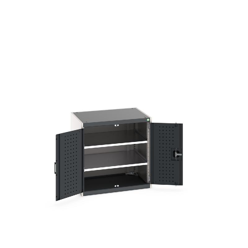 Armoire d'atelier Cubio SMF-868-1.1 - Portes Perfo & 2 tablettes réglables - 800x650x800mm_0