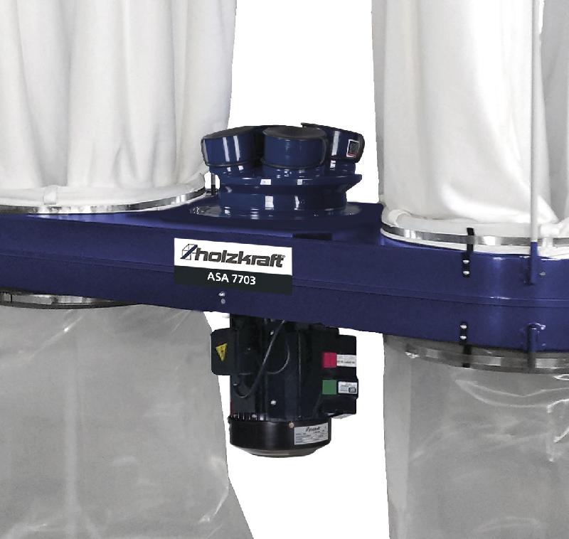 Aspirateur à copeaux bois pro 4300m³/h 3,8kW 400V buse et moteur 180° inclinable Holzkraft ASA4303_0