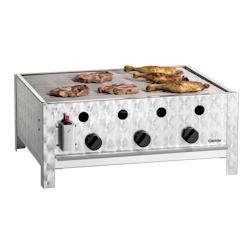 Bartscher Grill inox combiné d'extérieur à gaz 3 brûleurs, 10 000 W, GAZ LIQUÉFIÉ - 1061533_0