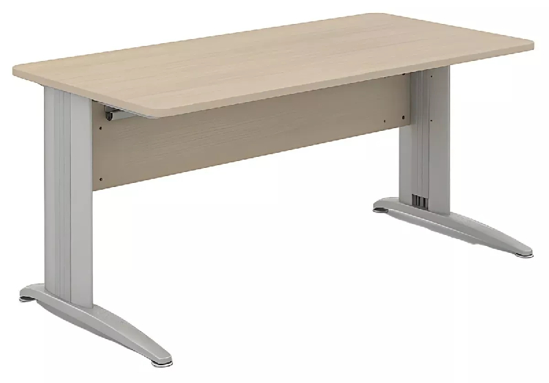 Bureau individuel économique So Enix - design ergonomique avec goulotte passe-câbles et finitions variées_0