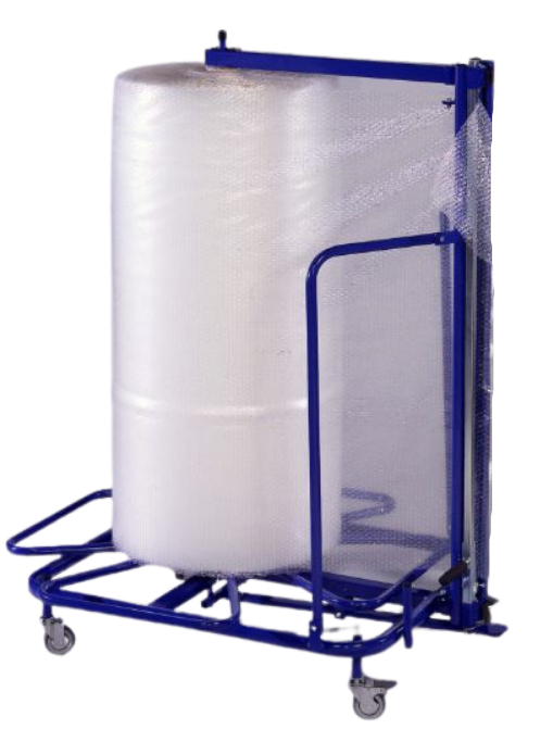 Dérouleur de plastique à bulles - Divers modèles disponibles - Livré avec cutter et lames interchangeables - 4 roulettes Ø80mm dont 2 avec freins - Garantie 3 ans_0