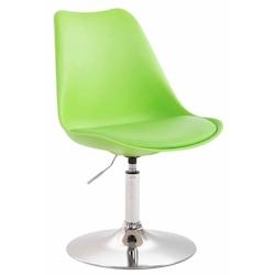 Décoshop26 - Chaise de salle à manger x1 pivotante hauteur réglable en plastique vert et pied trompette en métal chromé 10_0003780 - 3000251765816_0