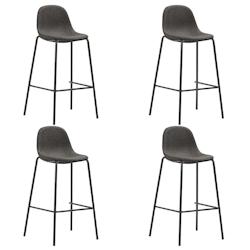 Décoshop26 - Tabourets de bar x4 chaises haute avec repose-pied en tissu gris foncé et métal DEC029420 - gris 3000257364860_0