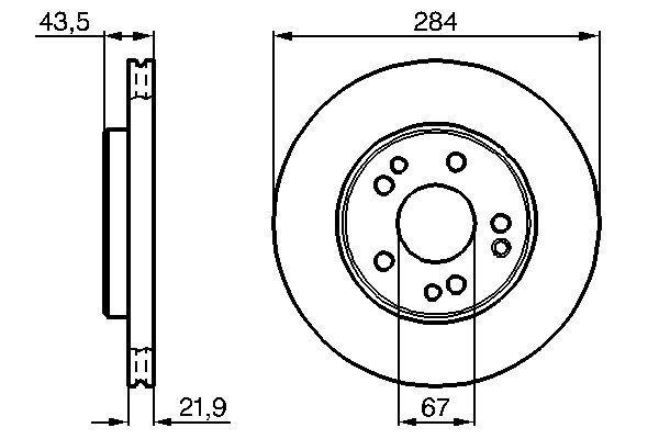 Disque de frein Bosch 0986478186 - boîte de 2 disques ventilés pour assemblage avant_0
