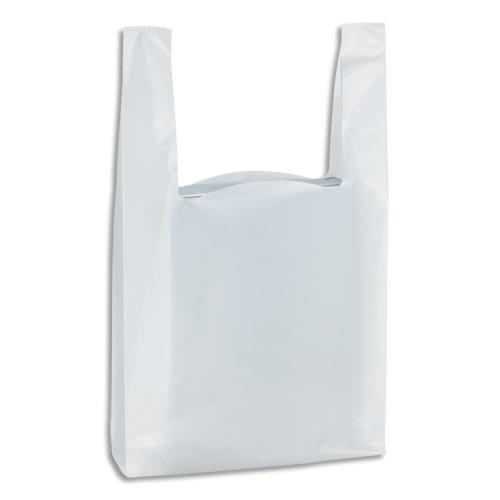 Paquet de 500 sacs bretelles blancs, en polyéthylène, 50 microns o30 x h50 x s14 cm_0