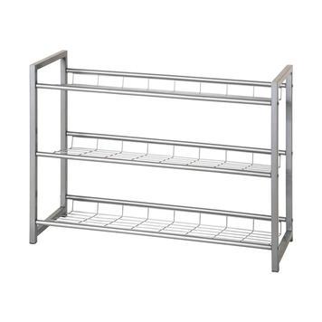 Étagère à chaussures en aluminium - 3 rangements pour environ 9 paires - 800x600x300 mm_0