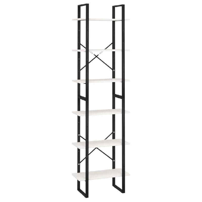 Étagère de rangement - 60 x 30 x 210 cm - Bois de pin massif blanc - Réf : 02_0000627_0