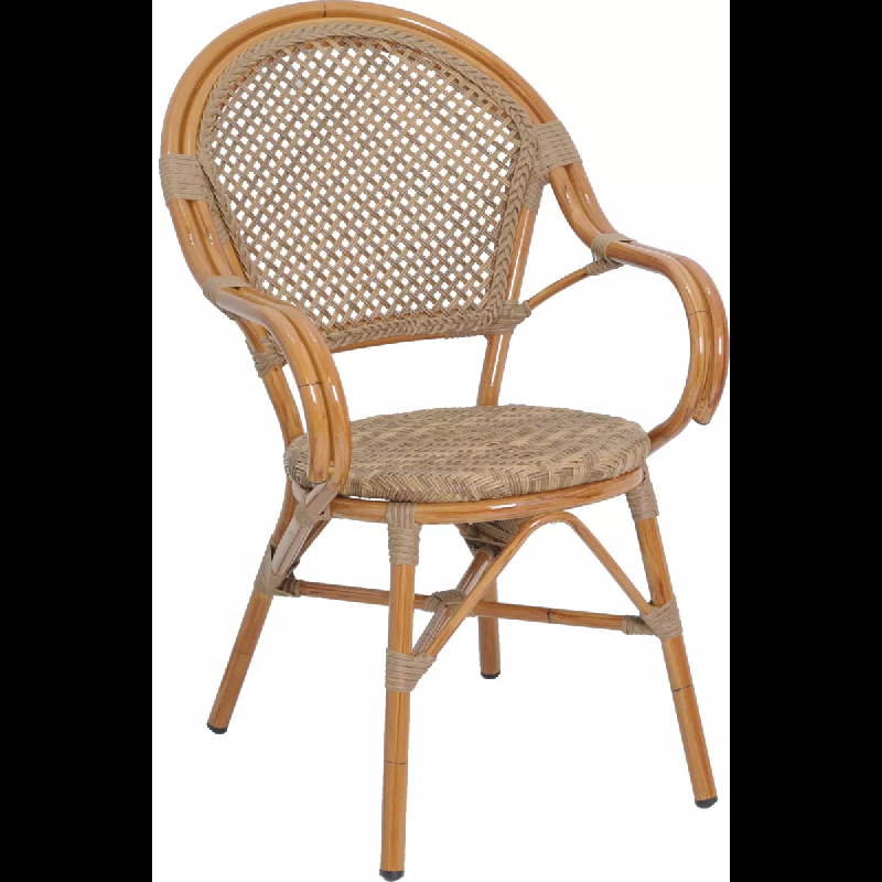 Fauteuil VICTORIA - aluminium, rotin tressé nylon - extérieur bistrot_0