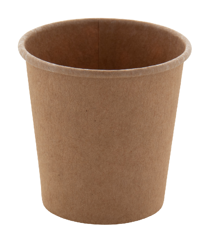 Gobelet publicitaire en carton simple paroi doublé en PE - 120 ml - Beige_0