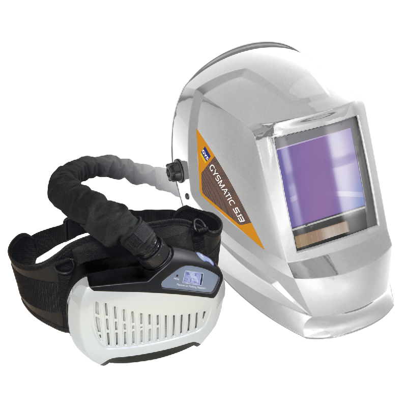 GYS - Masque de soudure GYSMATIC 5-13 AIR XXL - Protection respiratoire à ventilation assistée - Écran XXL - Normes EN 166 / EN 175 / EN 379 / EN 12941_0