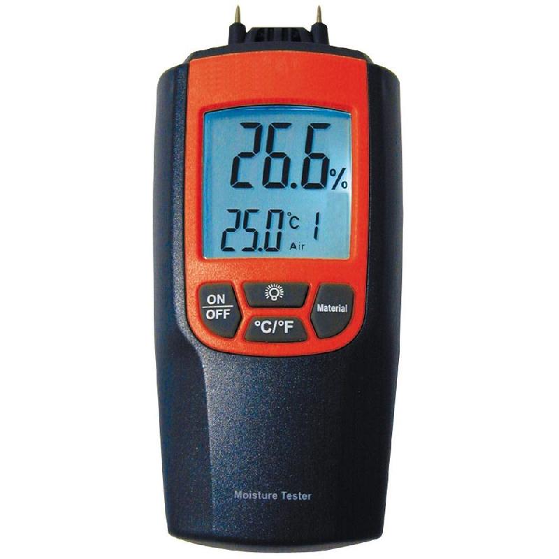 Humidimètre professionnel bois et matériaux de construction - mesure rapide et précise - LCD rétro-éclairé - Référence 512020_0