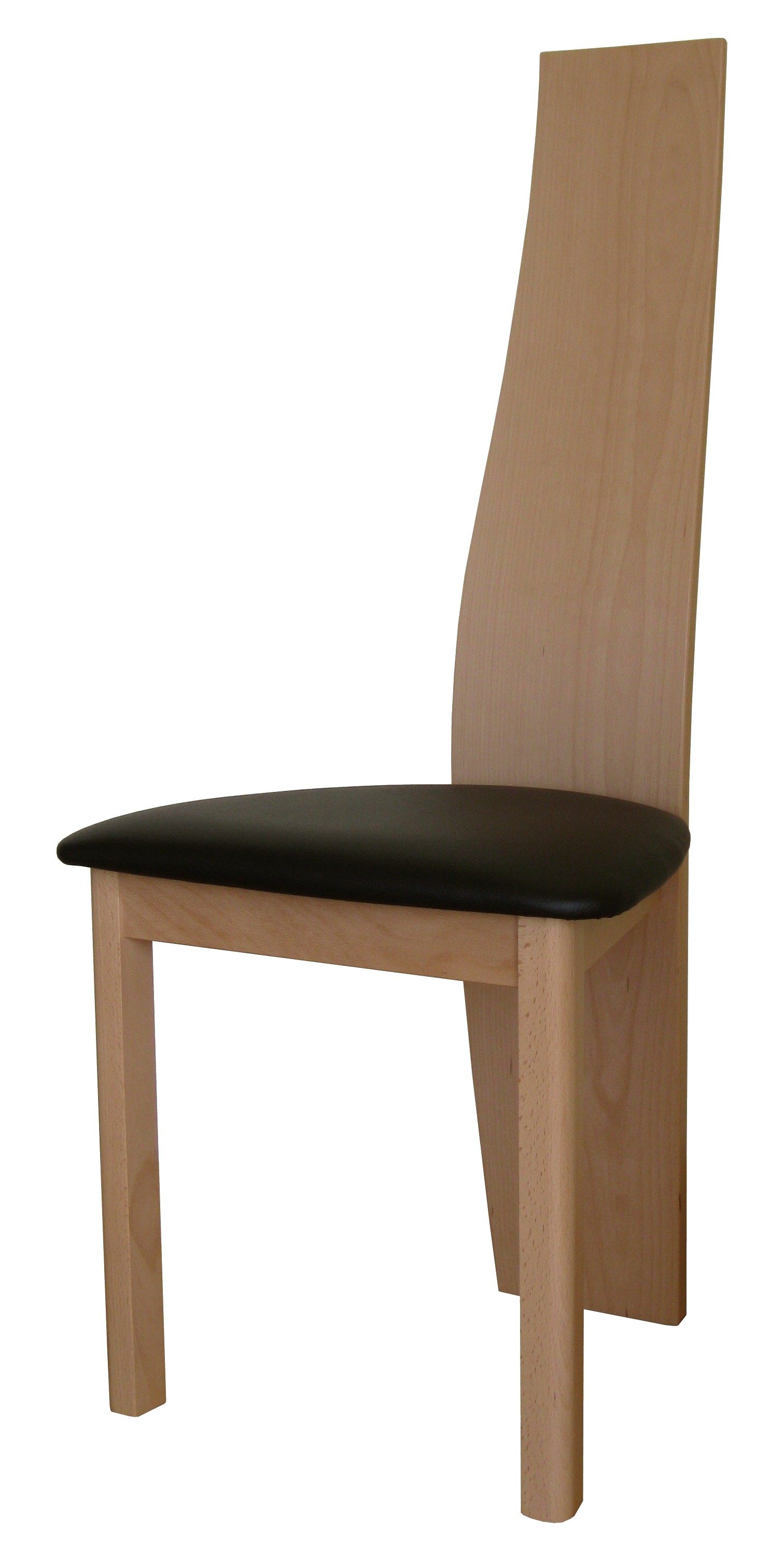Lot de 2 chaises de salle à manger Surf - hêtre étuvé naturel et simili cuir noir - design en bois massif_0