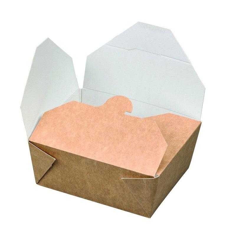 Nvase Ecolomique - 50 Pcs - Boîte repas carton kraft - 550 ml, 11 cm x 9 cm x 5 cm - ECO210BIO550K - marron en carton NVS210BIO550K_0