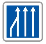 Panneau de signalisation indication: Réduction du nombre de voies - C28 ex.3_0