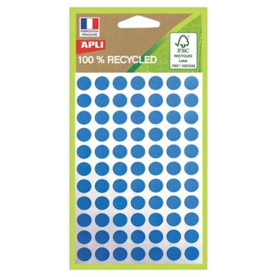 Pastilles adhésives recyclées Apli bleues Ø 8 mm, pochette de 462_0