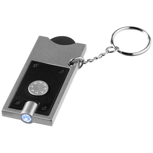 Porte-clés LED et porte-jeton Allegro - Plastique ABS - Jeton taille euro avec LED intégrée_0
