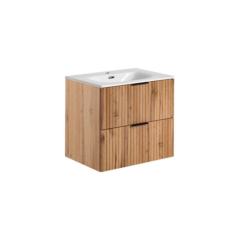 STELLAMEUBLES Ensemble salle de bain ADEL OAK 60cm vasque encastrable – Profitez de -10% ! - 3667335115020_0