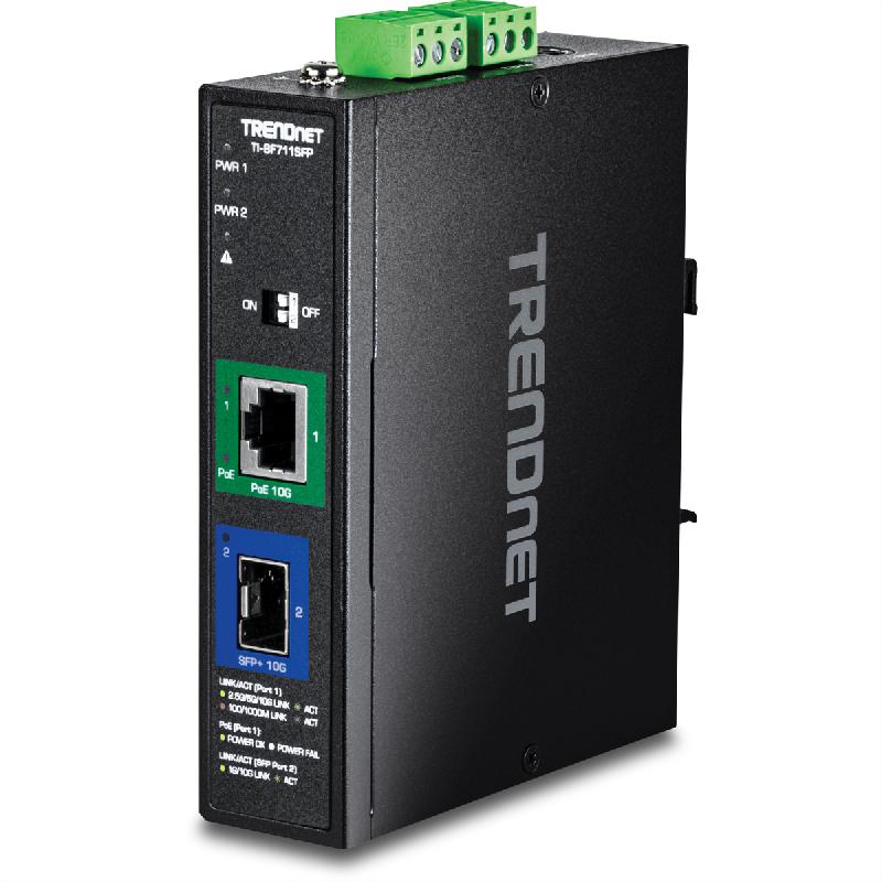 TRENDnet TI-BF711SFP Convertisseur industriel de médias SFP+ 10G vers PoE++ 10G_0