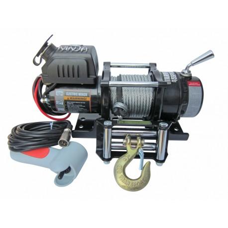 Treuil électrique Warrior Ninja 2041 kg 24V - commande filaire, platine de montage et guide câble à rouleau_0