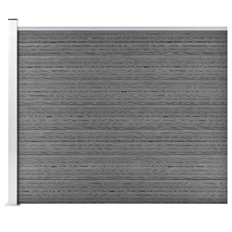 Vidaxl panneau de clôture wpc 175x146 cm gris 148983_0