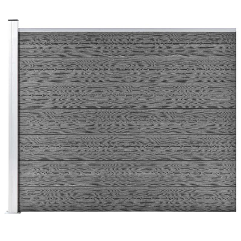 Vidaxl panneau de clôture wpc 175x146 cm gris 148983_0