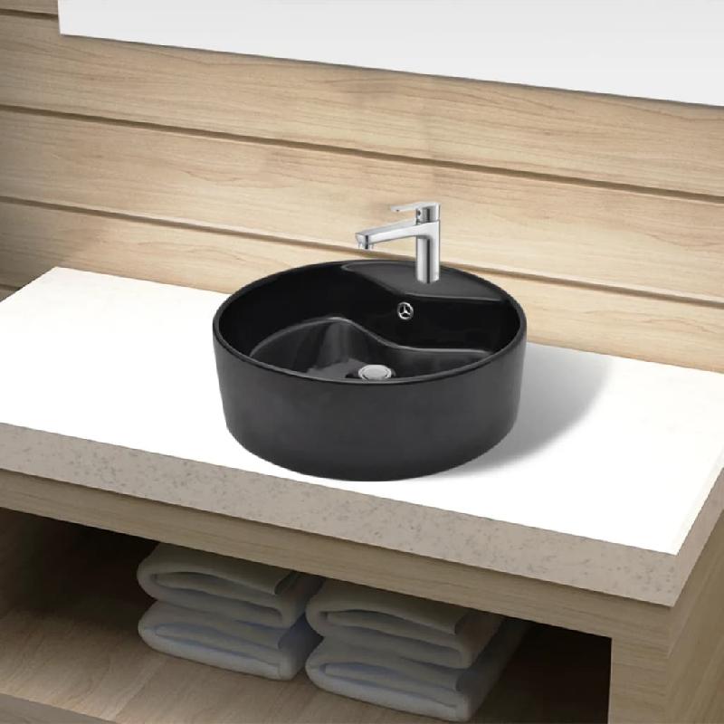 Mai & Mai Lavabo Suspendu Vasque à Poser Gris Noir Mat 42cm Évier Lave Mains Salle de Bain avec Trop-plein ME201 Mai & Mai Lavabo Suspendu Vasque à Poser Gris Noir Mat 42cm Évier Lave Mains Salle de Bain avec Trop-plein ME201