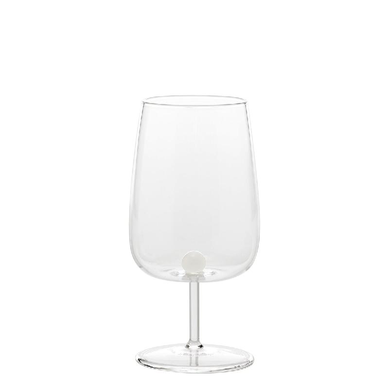 Zafferano Bilia Verre À Vin En Verre Borosilicaté Blanc Lot De 6 Pièces - Design Élégant Avec Sphère Colorée Au Fond Pour Des Tables Raffinées_0