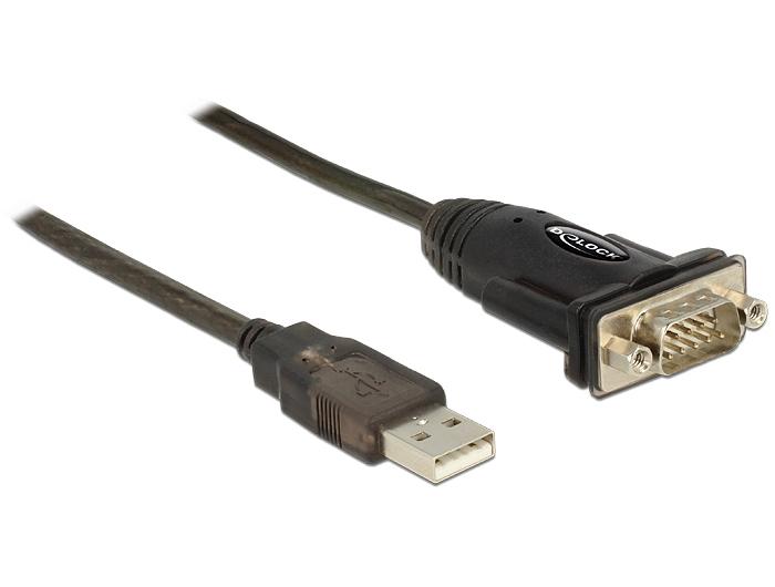 DeLOCK 62582 - Adaptateur et connecteur de câbles USB 1.1 vers RS-232 DB9 - Male/Male - 1,5m - Noir_0