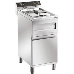 A.C.L - Friteuse Électrique 12L Simple sur coffre Tri 400V avec Robinet et Relais de Puissance - gris inox MM204547_0