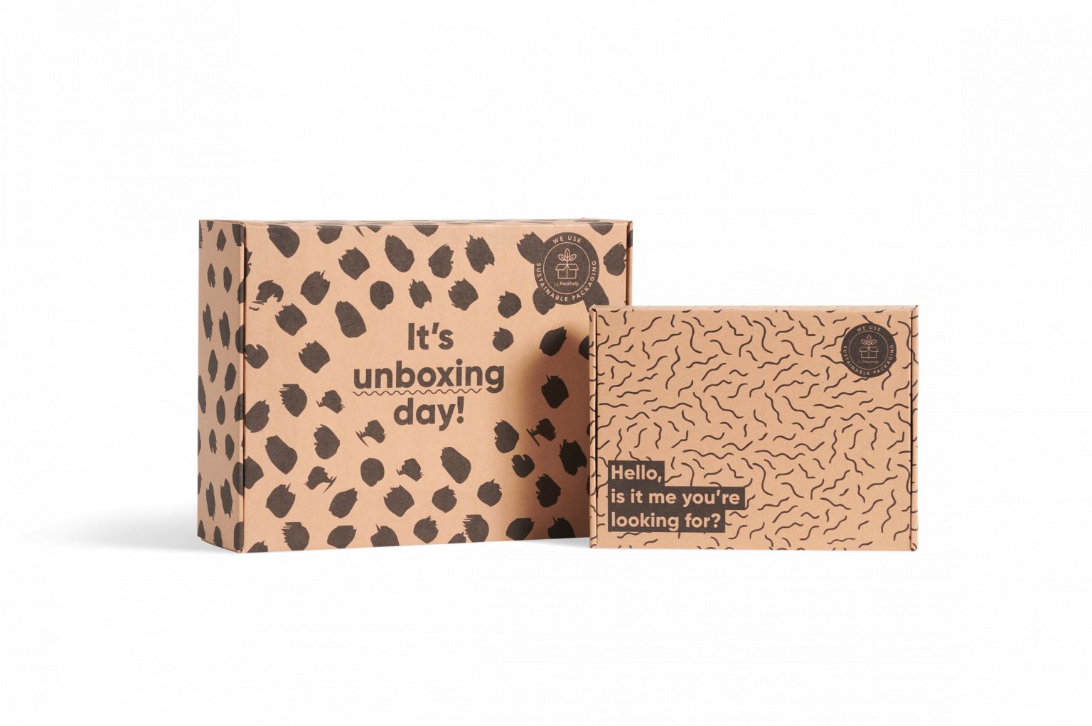 Boîte d’expédition éco pré-imprimée - Packhelp SA - 24.9 x 19 x 5.5 cm - carton kraft recyclable et écologique_0