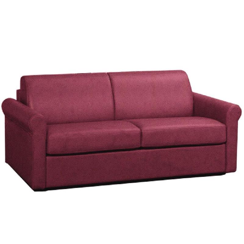 CANAPÉ LIT 2-3 PLACES ROMANTICO CONVERTIBLE EXPRESS SOMMIER LATTES 120 CM POLYURÉTHANE ROUGE MATELAS 16 CM_0