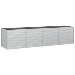 Helloshop26 - Jardinière bac lit surélevé plantes fleurs terrasse jardin de jardin 320 x 80 x 77 cm acier galvanisé argenté Argent 02_0039435 - 3_0