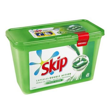 LESSIVE CAPSULES SKIP DOUBLE ACTION 28 LAVAGES