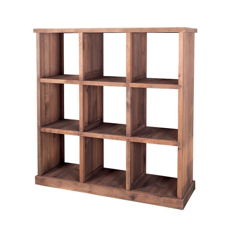 Meuble présentoir pin 9 cases Madera - GRIS_0
