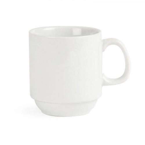 MUGS EMPILABLES EN PORCELAINE BLANCHE OLYMPIA 284 ML - LOT DE 12